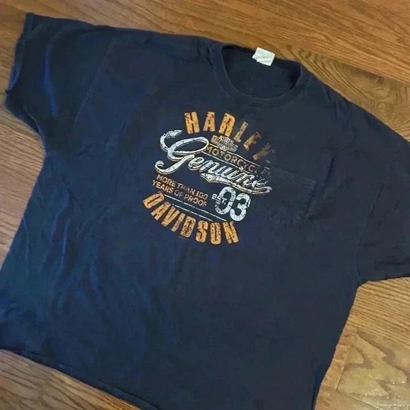 Harley Davidson Orlando Y2K Tee Shirt Size 3X XXXL Biker Motorcycle Navy Tee - Picture 7 of 10